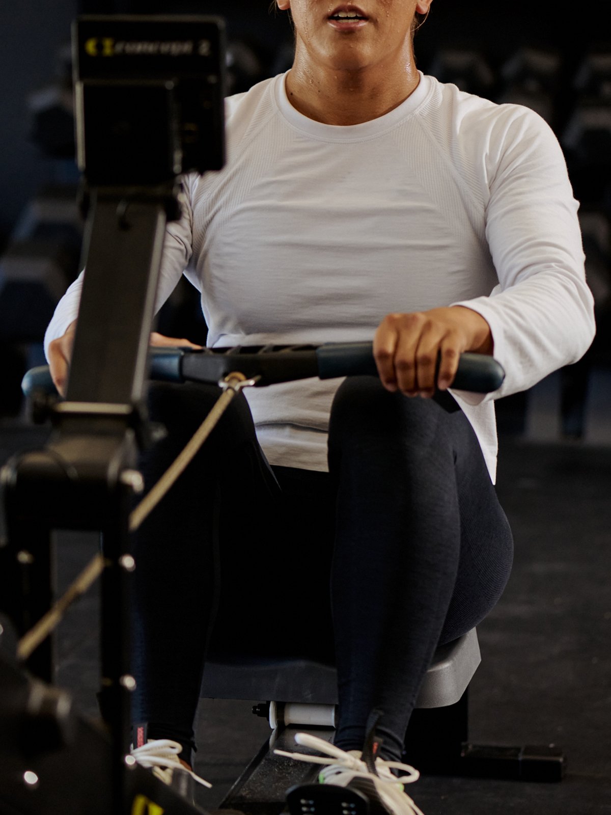 HERE TODAY Cropped Long Sleeve Tee White