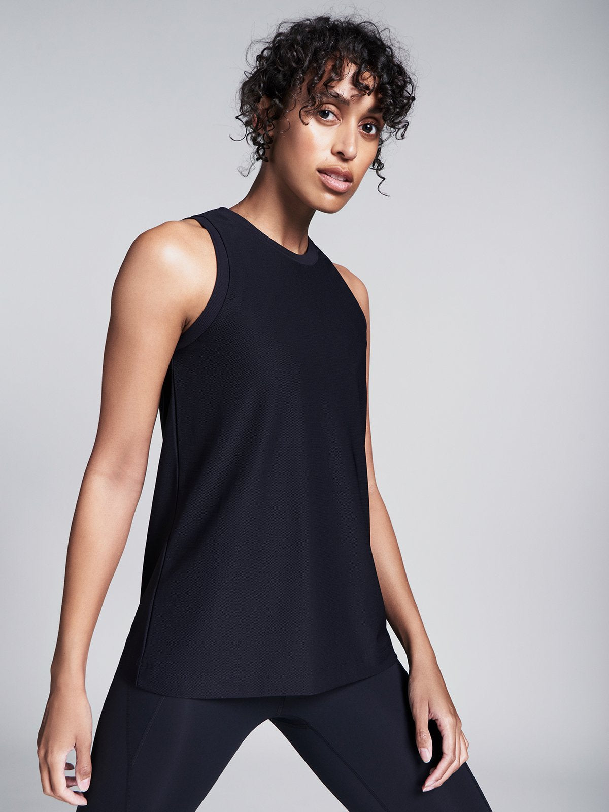 Womens black moisture wicking fluid tank 4