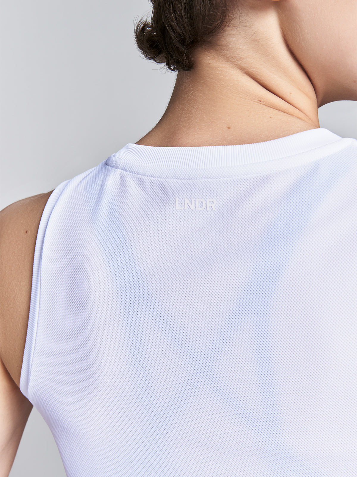 Womens white moisture wicking fluid tank 8