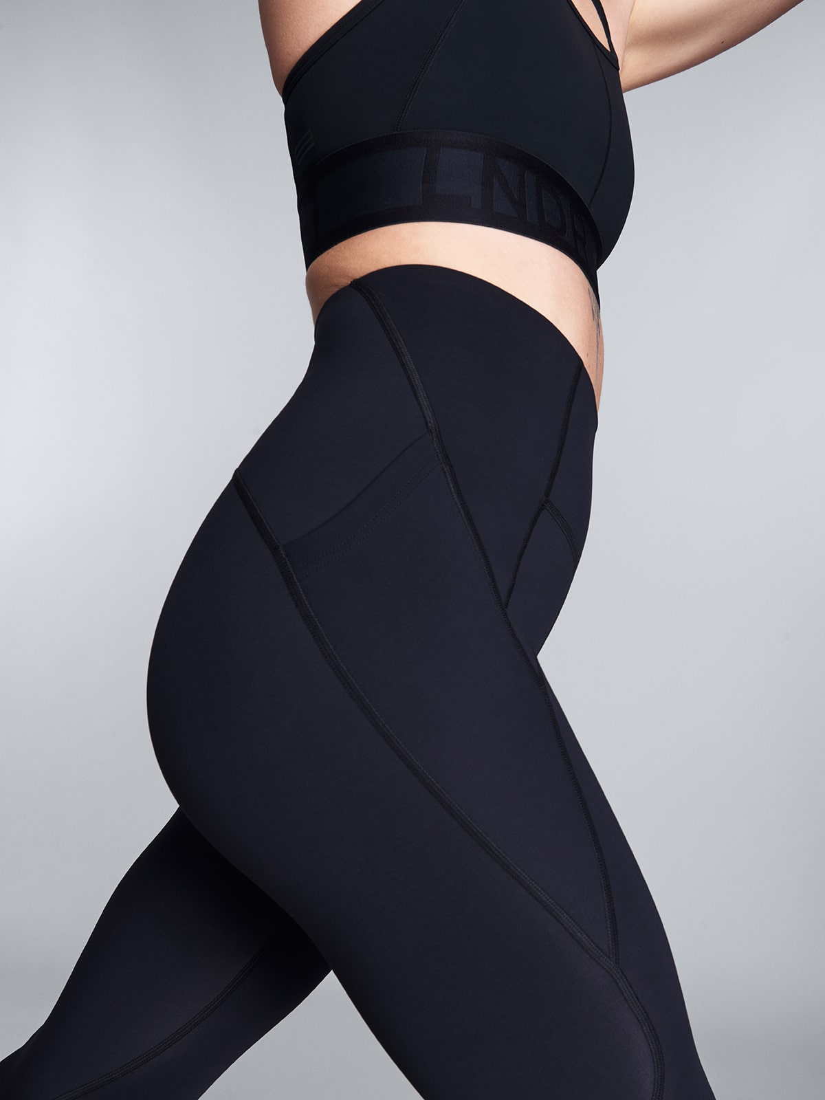Womens lightspeed high waisted full length black leggings 4