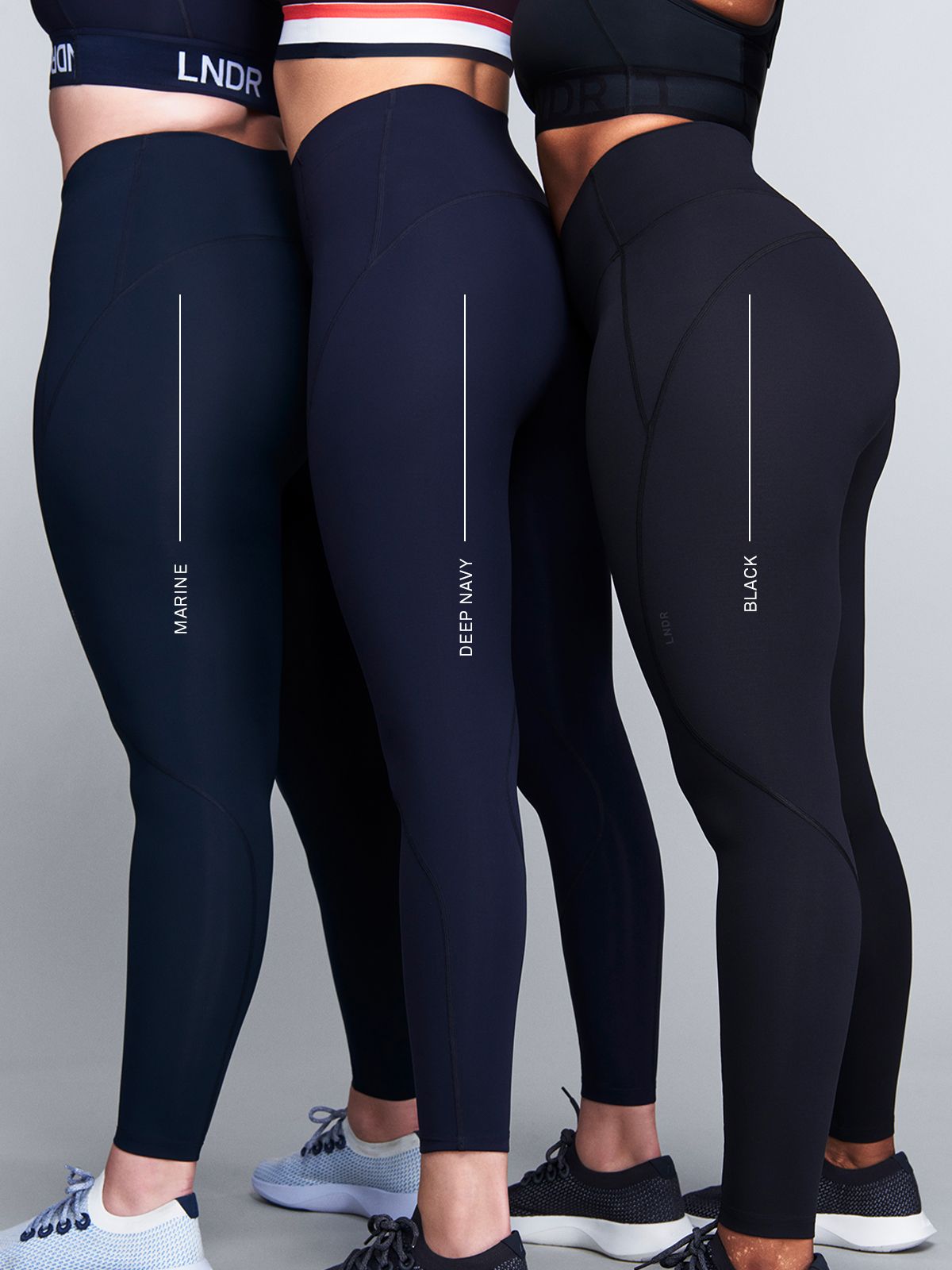 Womens limitless high waisted ankle length navy blue leggings 8