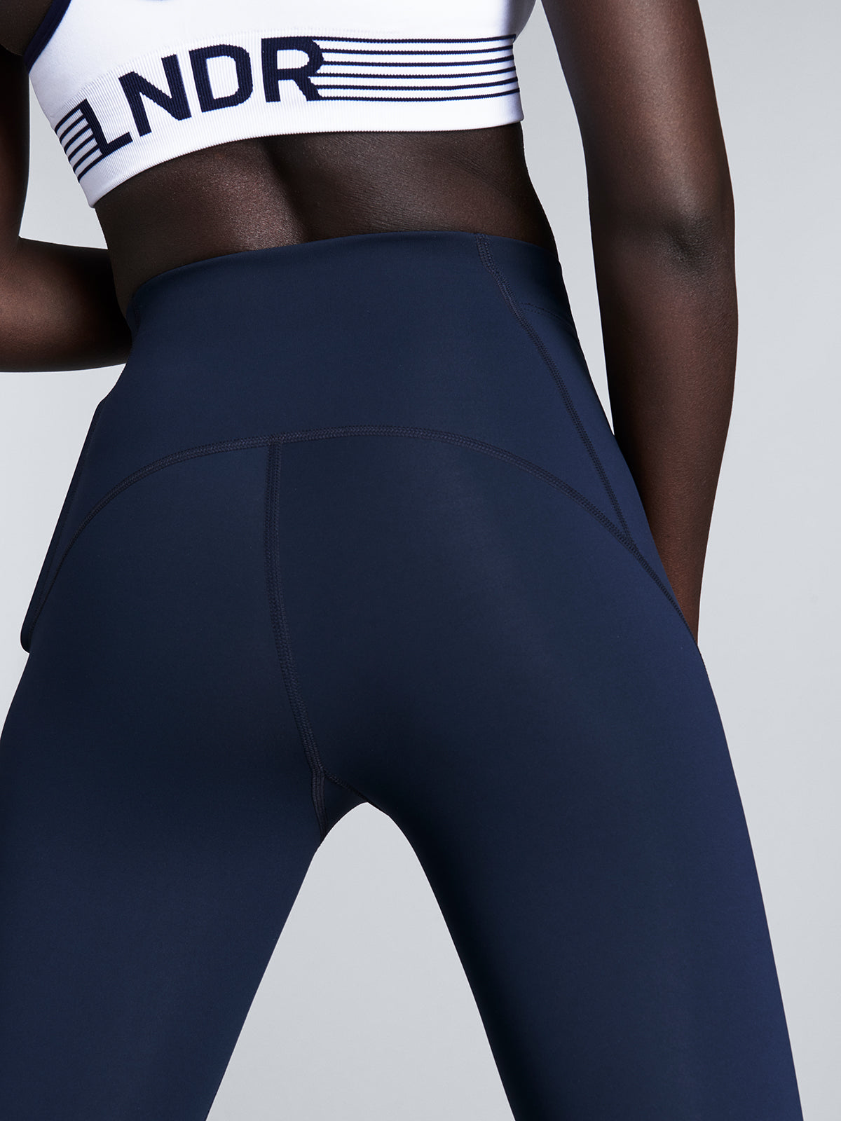 Womens limitless pocket high waisted full length marine blue leggings 5