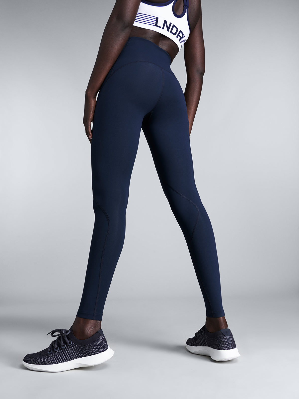 Womens limitless pocket high waisted full length marine blue leggings 4