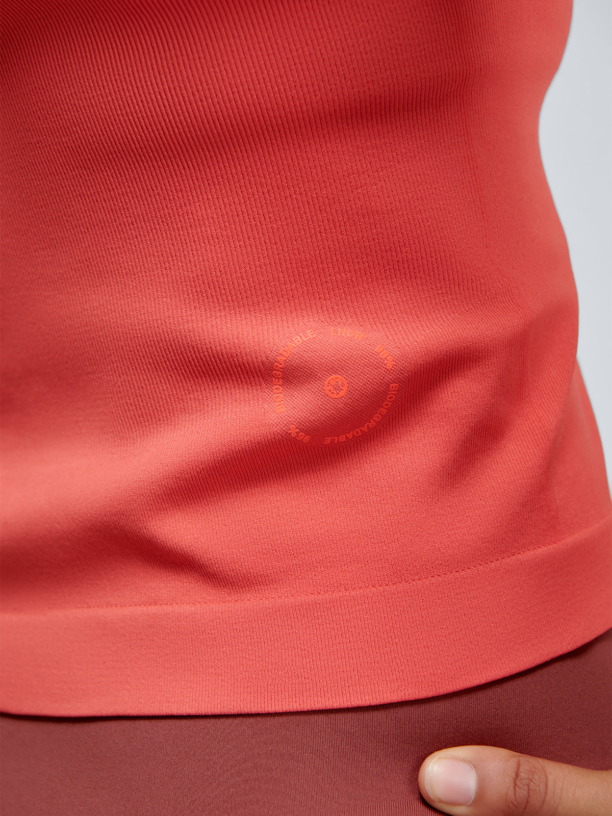 Womens power crop coral pink tank top 2