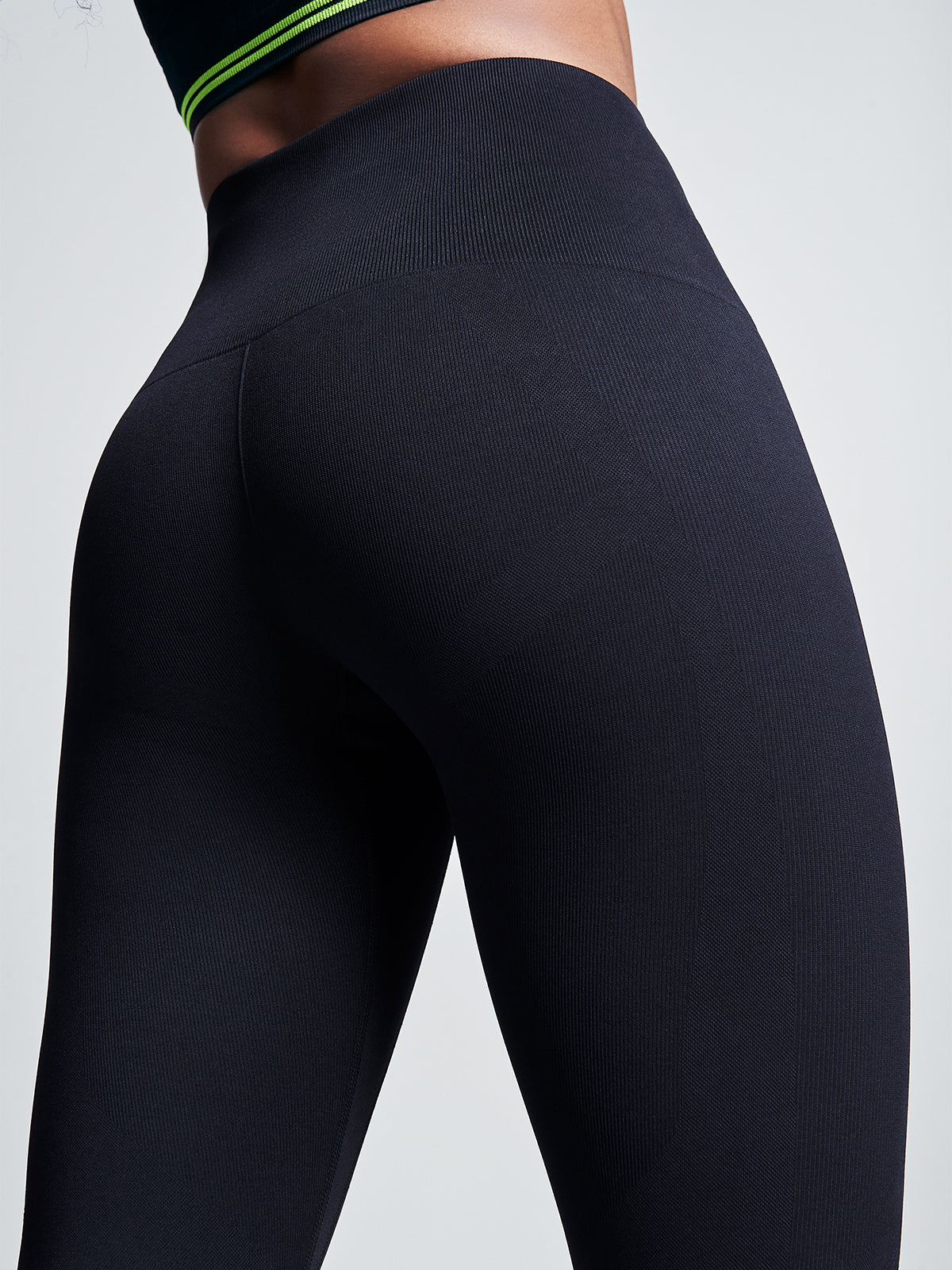 Womens streamline high waisted ankle black leggings 4