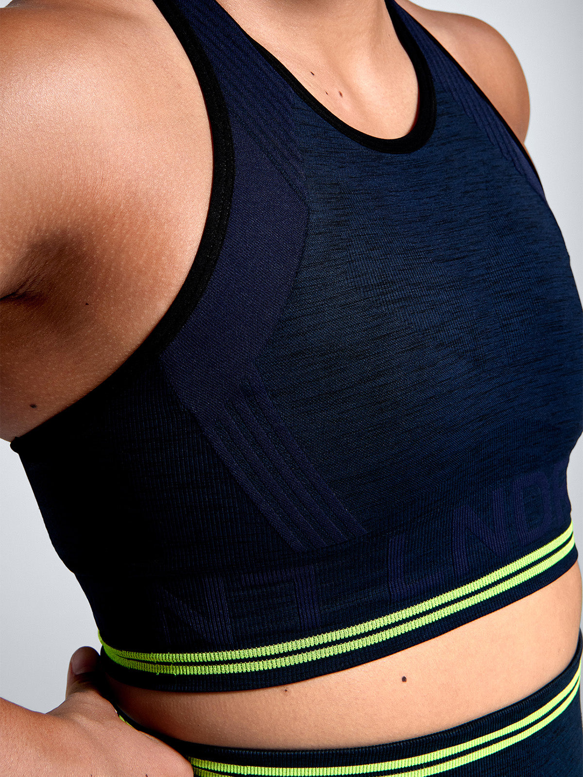 Womens aero navy blue high neck sports bra 5