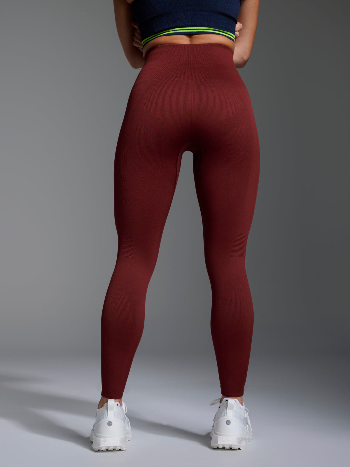 Womens chisel high waisted ankle length red rust leggings 4