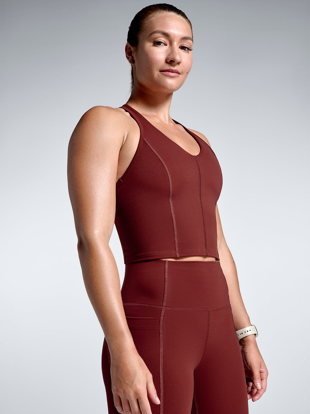 FEMME FATALE Longline Sports Bra Rust