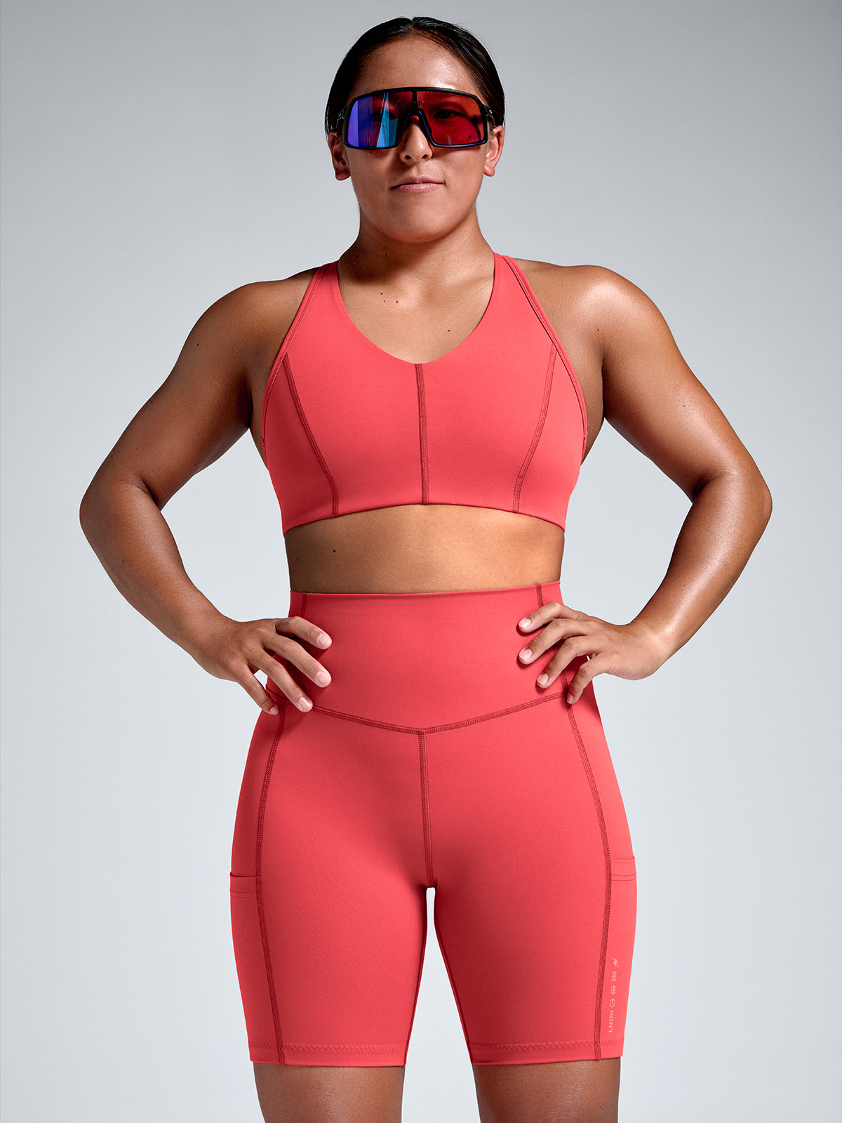 Womens femme fatale retro red sports bra 5