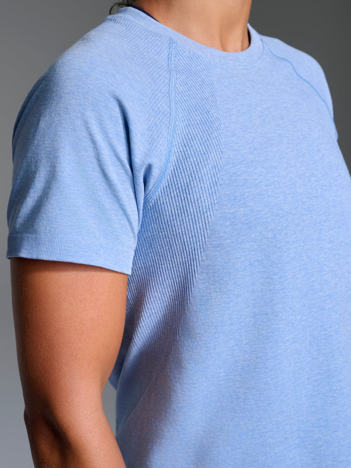Womens here today cropped blue marl tee 3