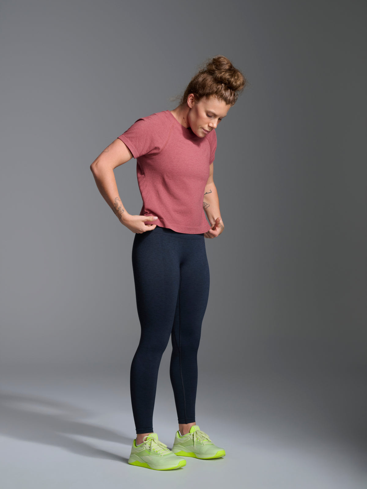 HERE TODAY MELANGE Cropped Tee Earth Marl
