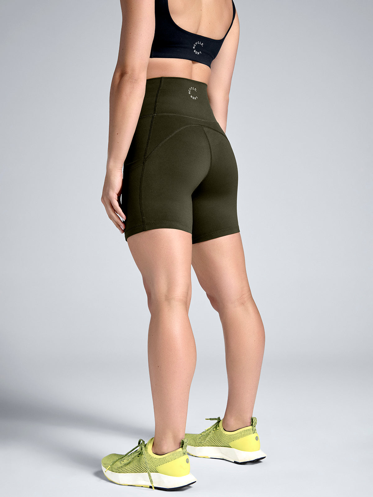 Womens obsession high waisted 6 inch olive green bike short 3