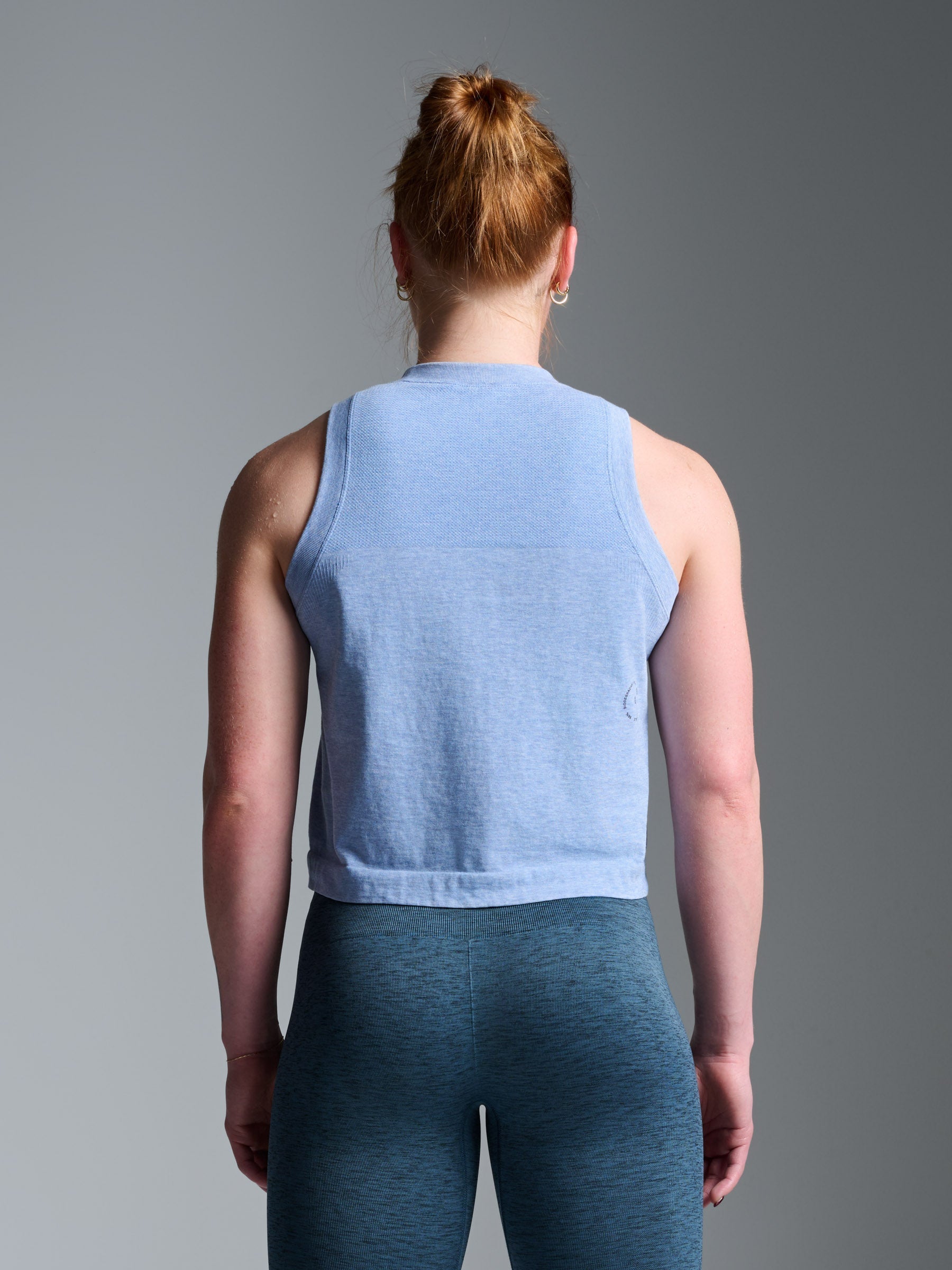 HERE TODAY MELANGE Cropped Tank Blue Marl